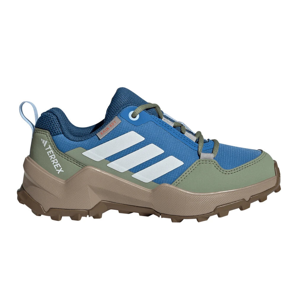 adidas Junior Terrex AX4r Waterproof Trainers - Ray Blue/Off White/Tent Green