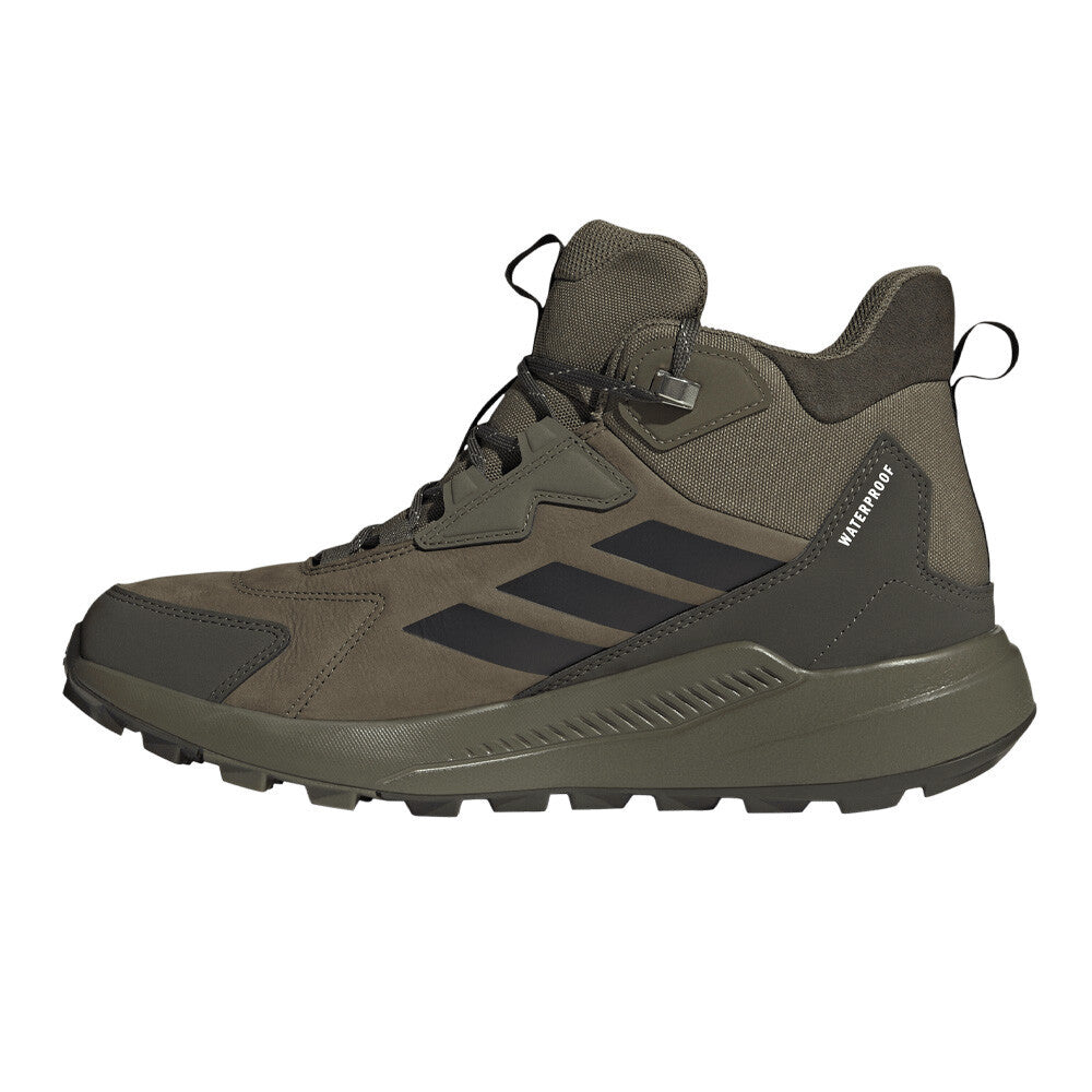 adidas Terrex Anylander Mid Leather Waterproof Men's Walking Boots - Olive Strata/Core Black/Shadow Olive