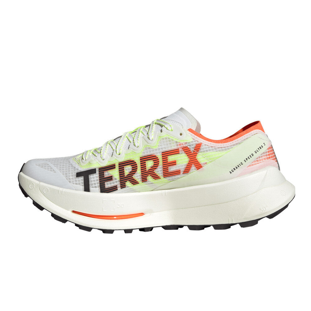 adidas Terrex Agravic Speed Ultra 2 Men's Trail Running Shoes - Cloud White/Core Black/Semi Impact Orange