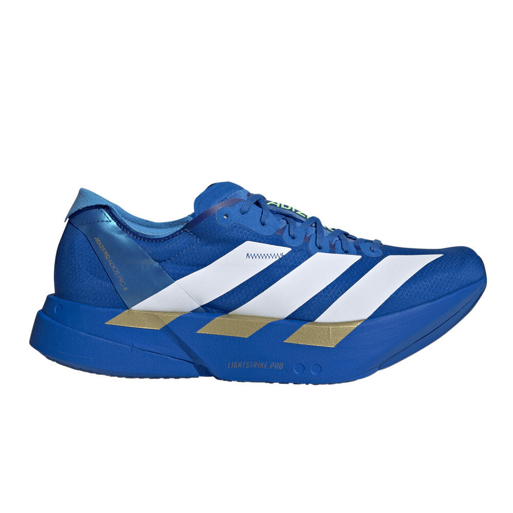 adidas Adizero Adios Pro 4 Men's Running Shoes - Blue/Cloud White/Lime Burst