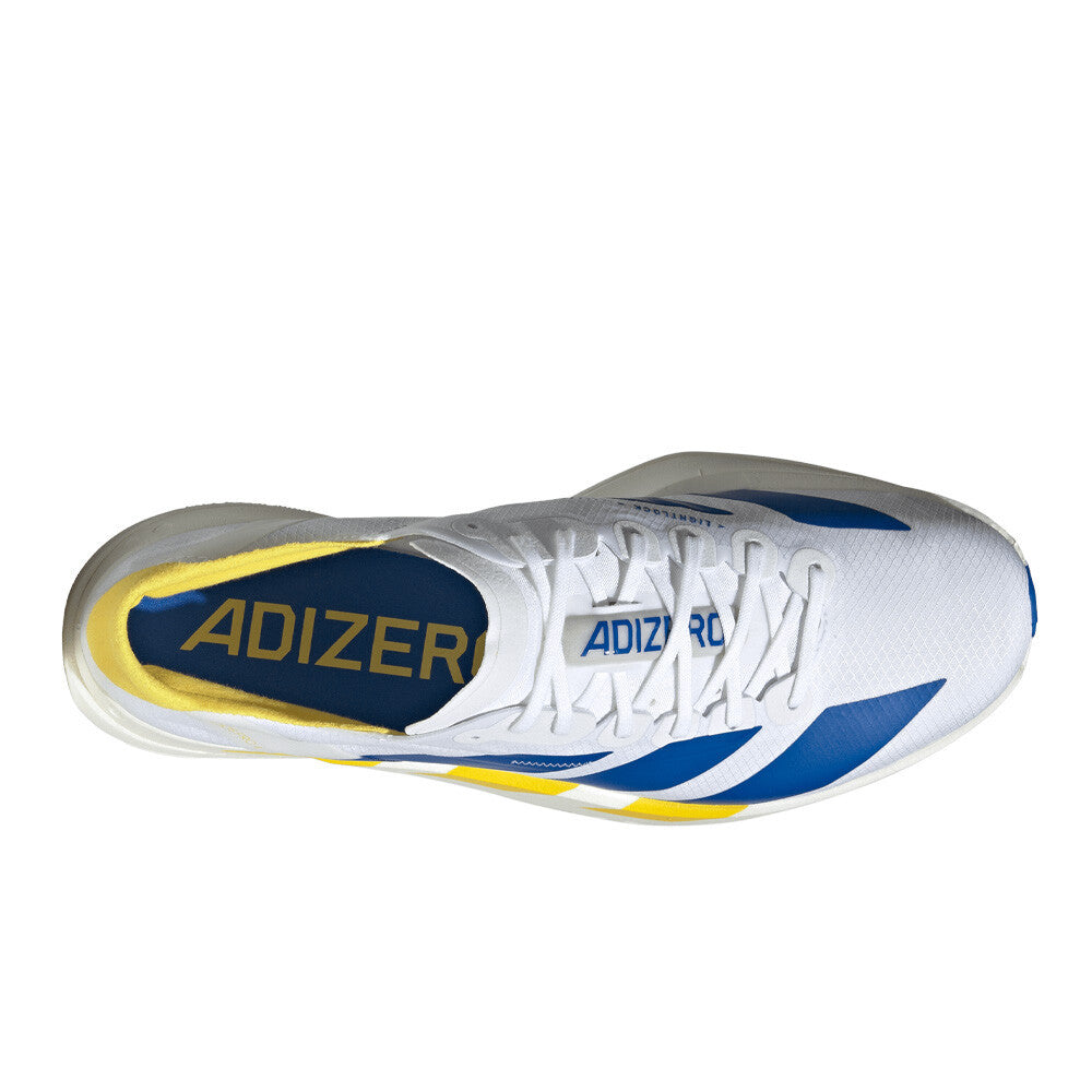 adidas Adizero Adios Pro 4 Men's Running Shoes - Cloud White/Blue/Yellow
