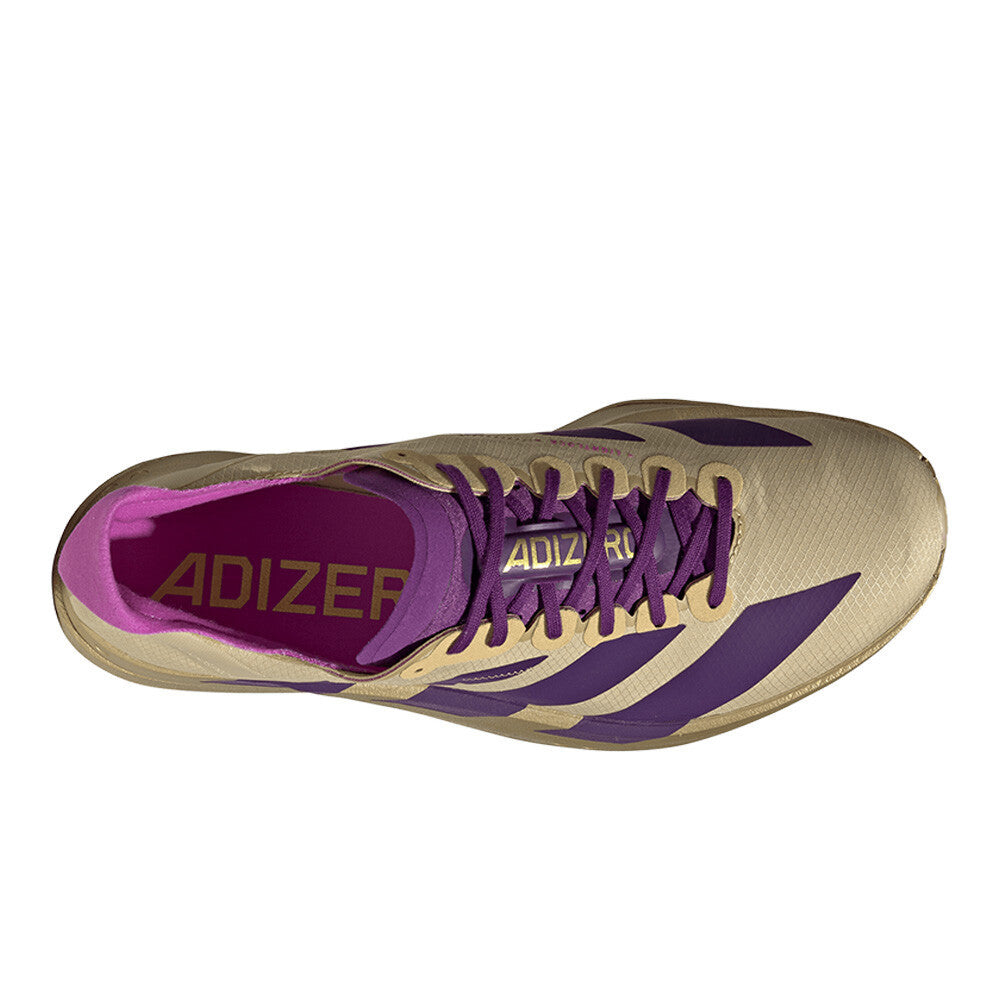adidas Adizero Adios Pro 4 Men's Running Shoes - Sand/Rich Purple/Gold Metallic