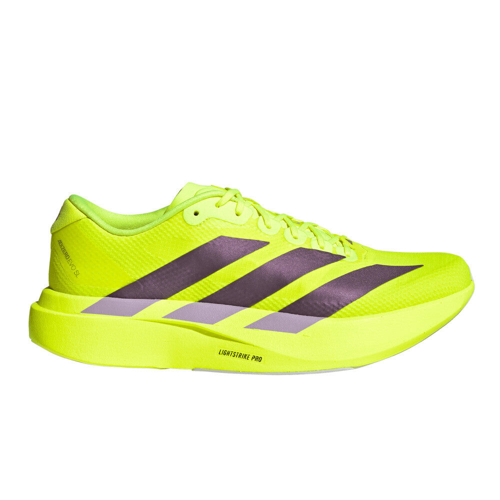 adidas Adizero Evo SL Woven Men's Running Shoes - Solar Yellow/Aurora Plum/Powder Plum