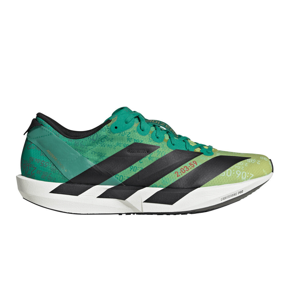 adidas Adizero Adios 9 Men's Running Shoes - Yellow/Core Black/Court Green