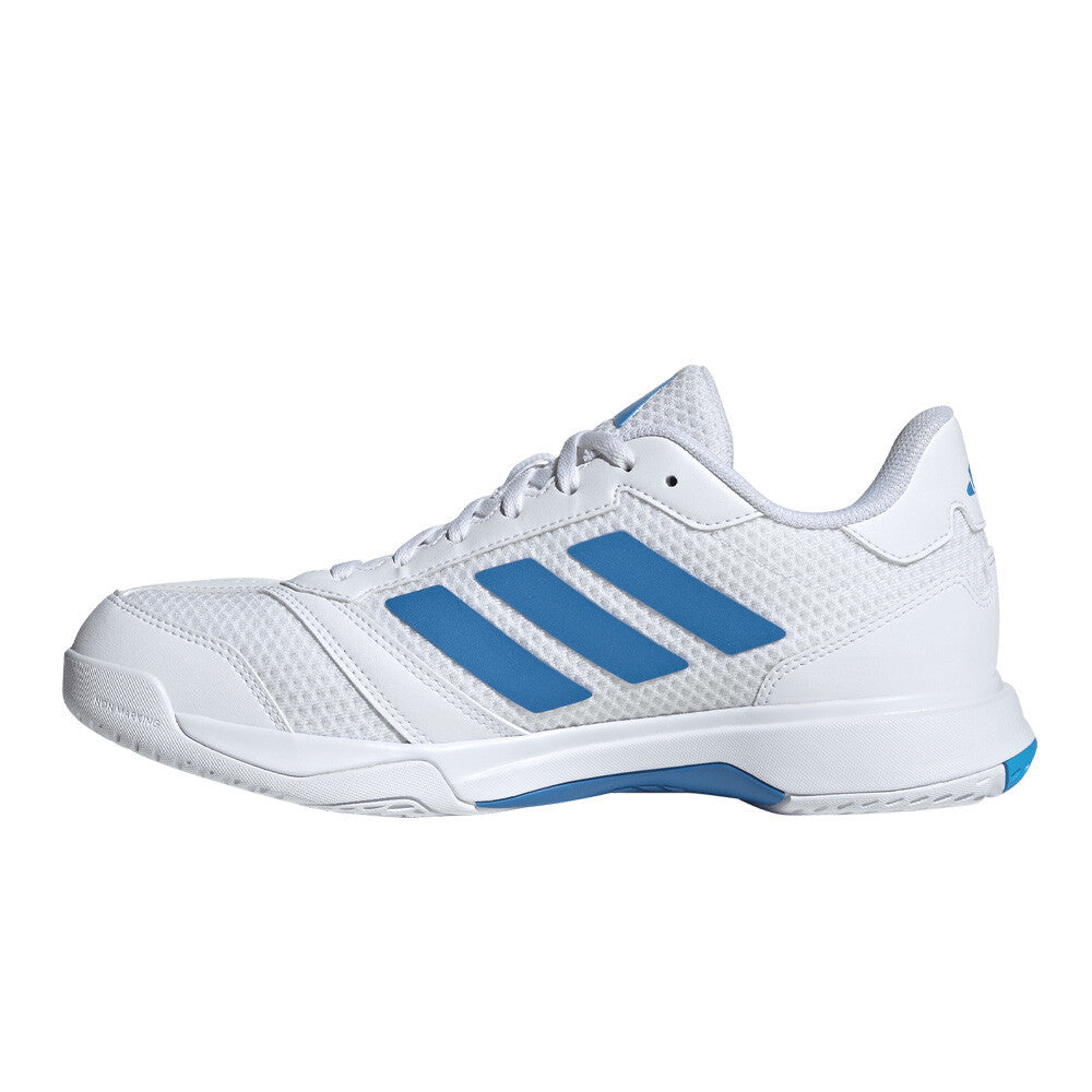 adidas Ligra 8 Men's Indoor Court Shoes - Cloud White/Ray Blue/Lucid Aquamarine