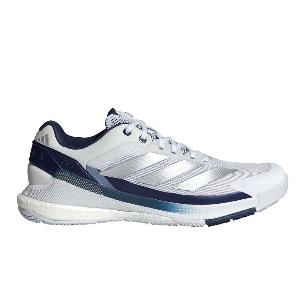 adidas Crazyquick Boost Men's Padel Shoes - Cloud White/Silver Metallic/Dark Blue