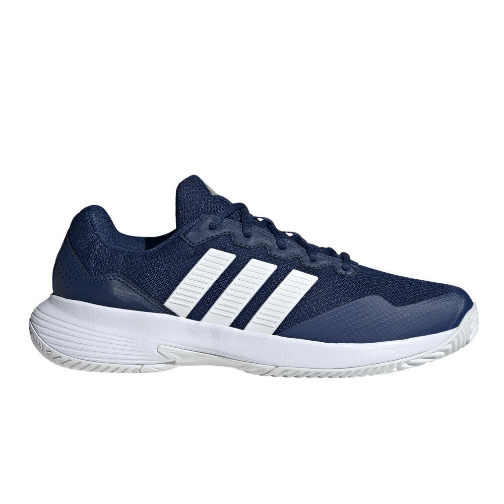 adidas GameCourt 2 Men's Tennis Shoes - Dark Blue/Cloud White/Cyber Metallic
