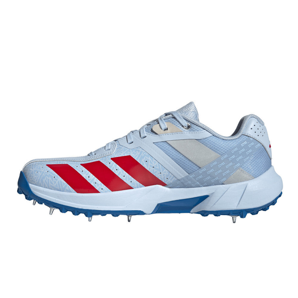 adidas 22YDS Incurza Men's Cricket Spikes - Crystal Sky/Pure Ruby/Bright Royal