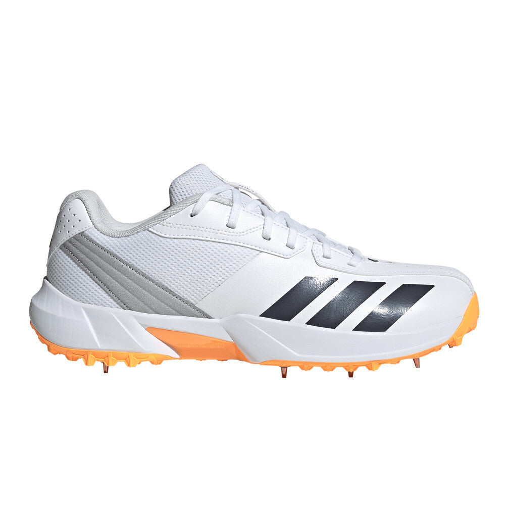 adidas 22YDs Men's Cricket Spikes - Cloud White/Aurora Onix/Lucid Tangerine