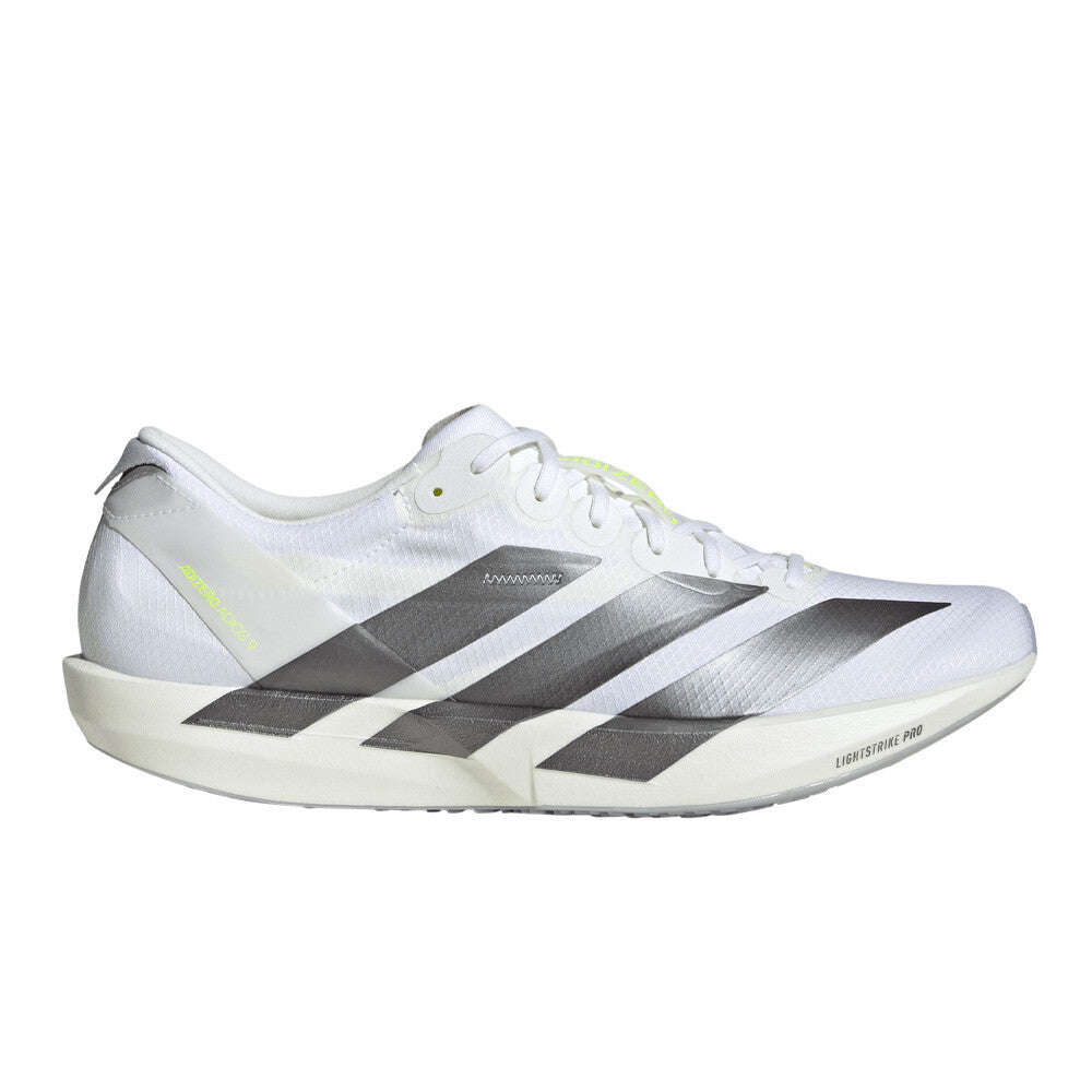 adidas Adizero Adios 9 Men's Running Shoes - Cloud White/Iron Metallic/Solar Yellow