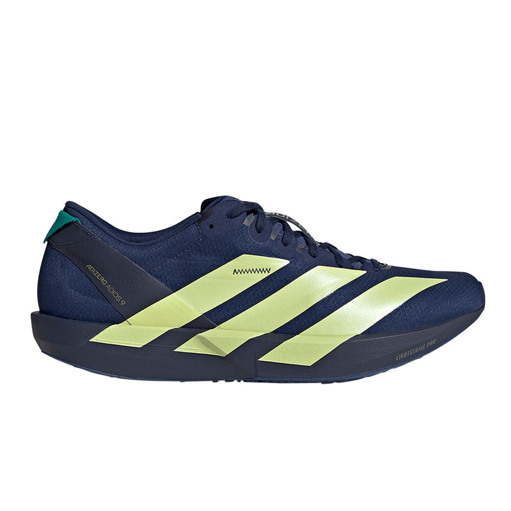 adidas Adizero Adios 9 Men's Running Shoes - Dark Blue/Yellow Tint/Clear Pink