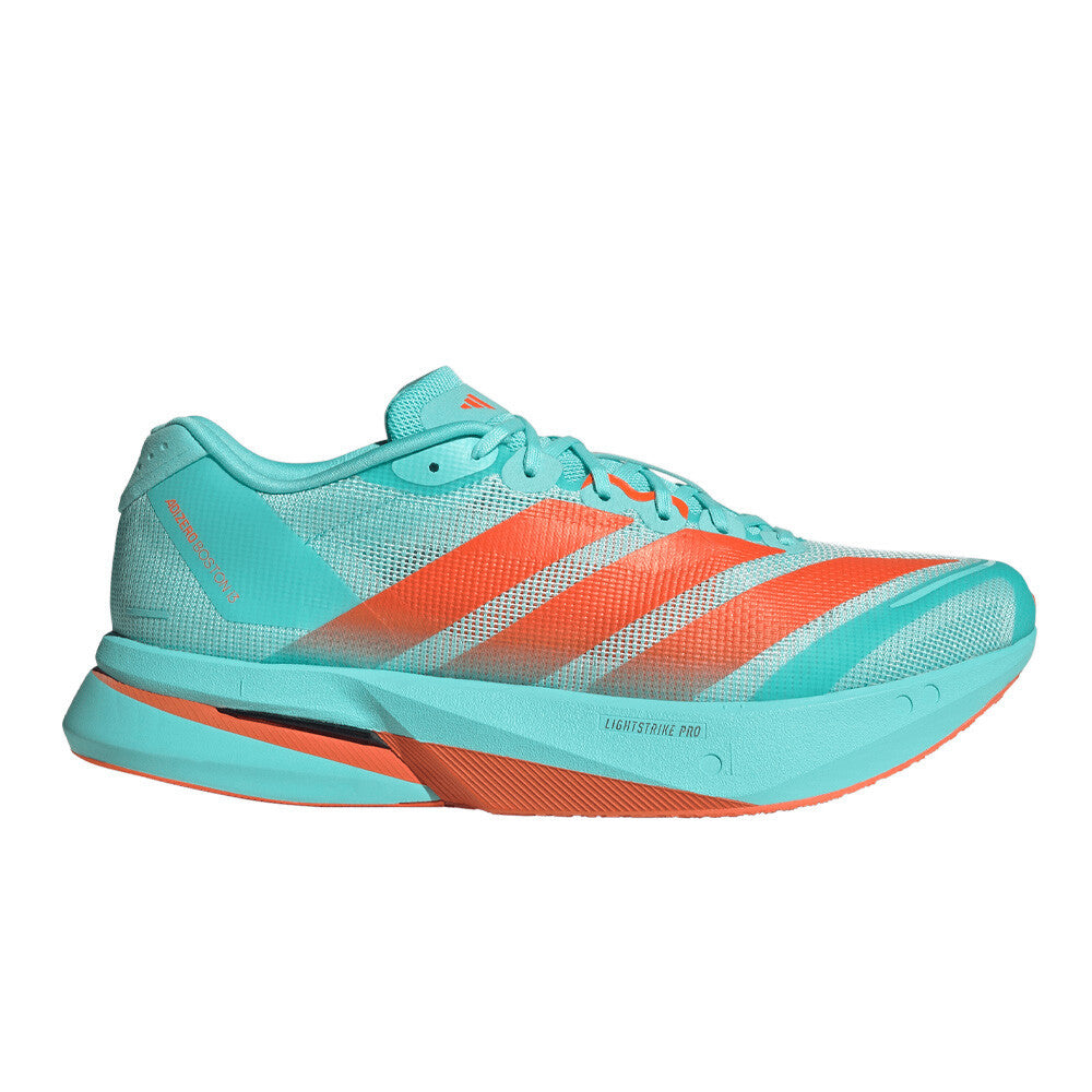 adidas Adizero Boston 13 Men's Running Shoes - Flash Aqua/Impact Orange/Iron Metallic