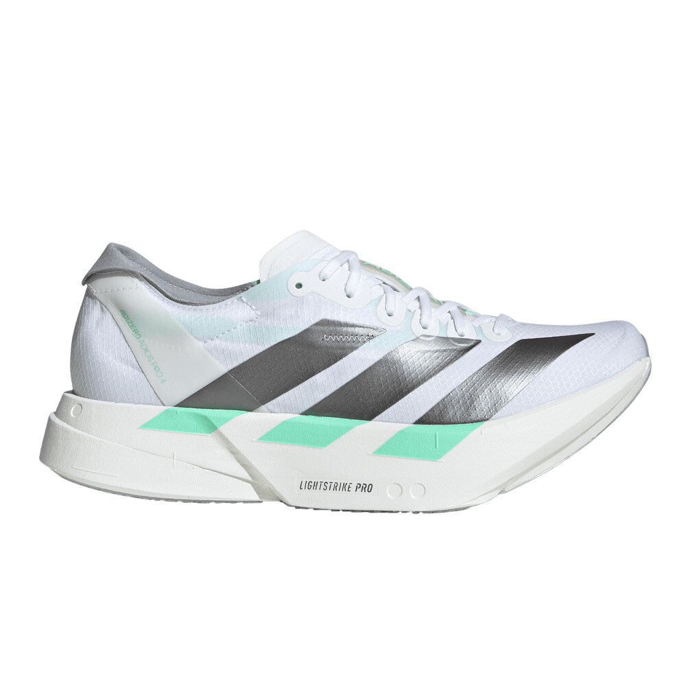 adidas Adizero Adios Pro 4 Women's Running Shoes - Cloud White/Iron Metallic/Pulse Mint