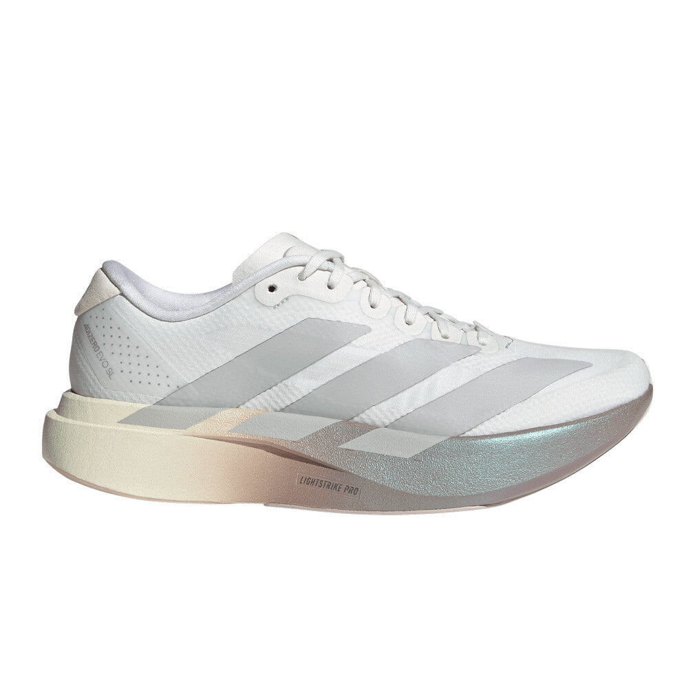 adidas Adizero EVO SL Woven Women's Running Shoes - Crystal White/Grey/Matte Purple Metallic