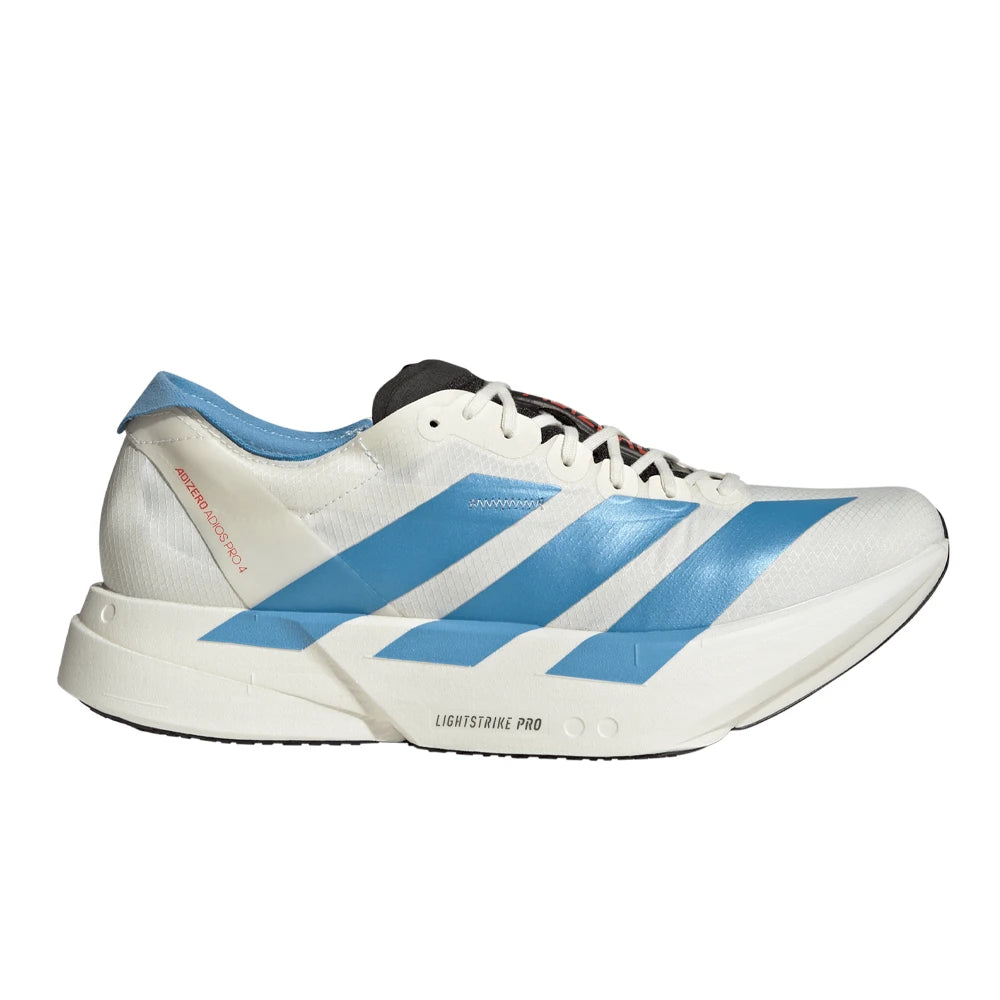 adidas Adizero Adios Pro 4 Men's Running Shoes - Off White/Light Blue/Bright Red