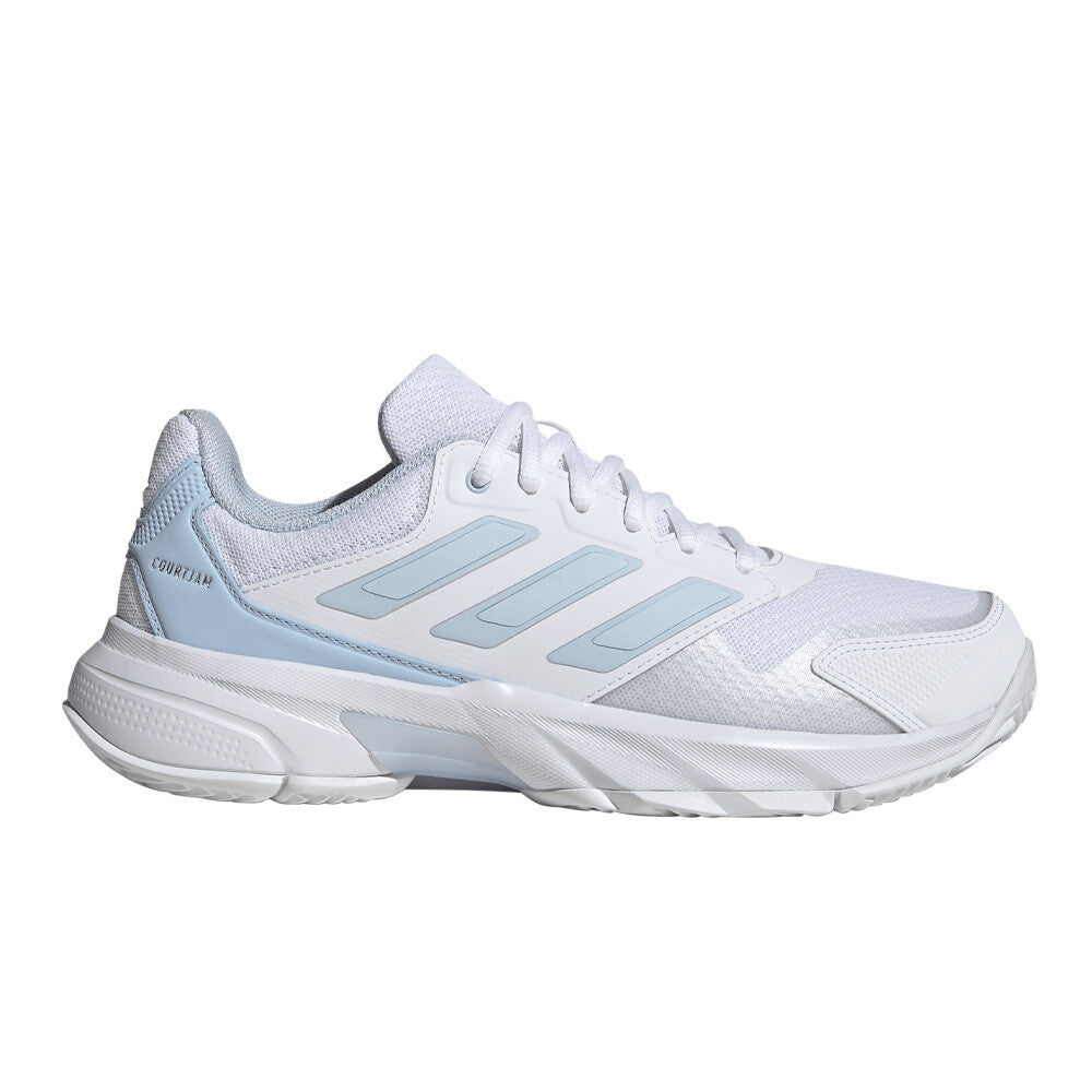 adidas CourtJam Control 3 Women's Tennis Shoes - Cloud White/Crystal White/Silver Metallic