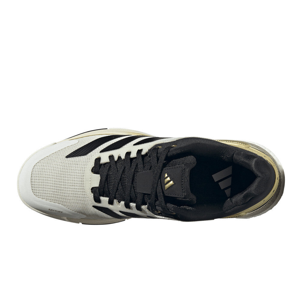 adidas Crazyquick Boost Men's Padel Shoes - Off White/Core Black/Gold Metallic