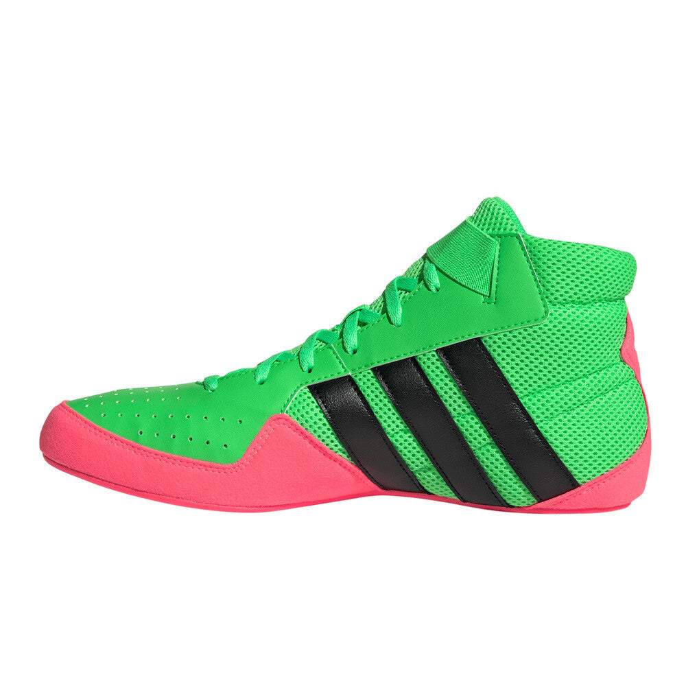 adidas HVC Plus Men's Wrestling Shoes - Screaming Green/Solar Turbo/Core Black