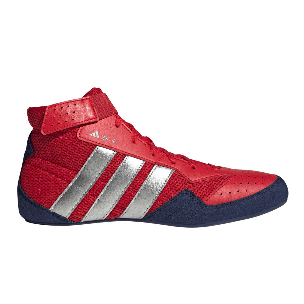 adidas HVC Plus Men's Wrestling Shoes - Better Scarlet/Silver Metallic/Dark Blue