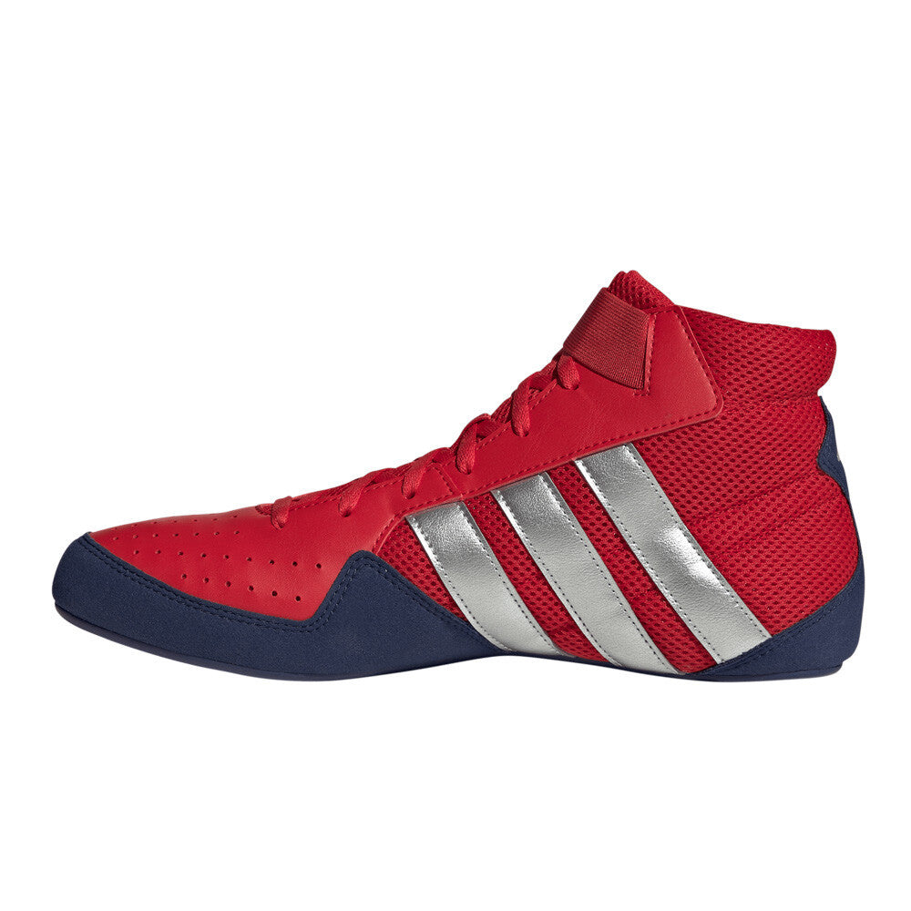 adidas HVC Plus Men's Wrestling Shoes - Better Scarlet/Silver Metallic/Dark Blue