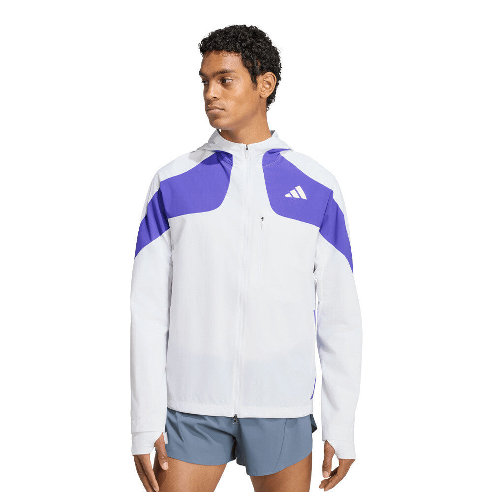 adidas Adizero Running Men's Jacket - White/Solar Purple