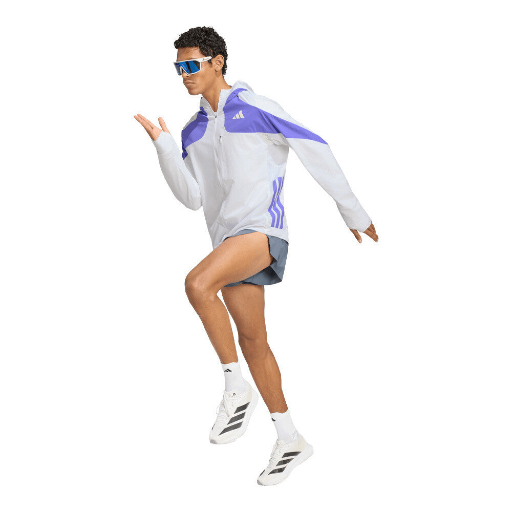 adidas Adizero Running Men's Jacket - White/Solar Purple