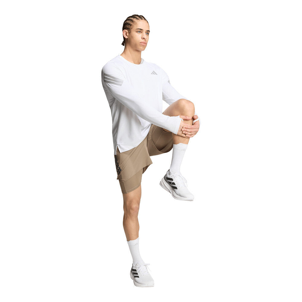 adidas ADI365 Formotion 2-In-1 Men's Running Shorts - Khaki Six/Black