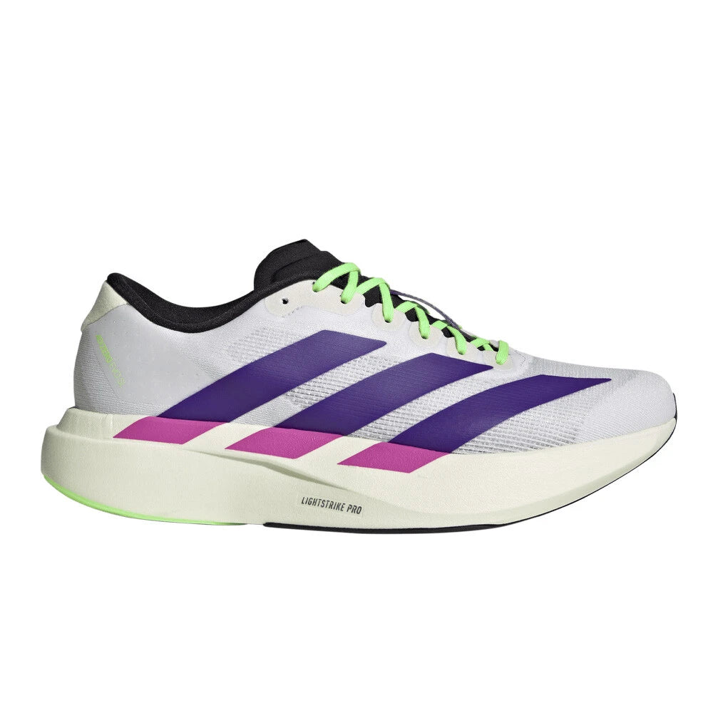 adidas Adizero Evo SL Men's Running Shoes - Cloud White/Collegiate Purple/Lime Burst