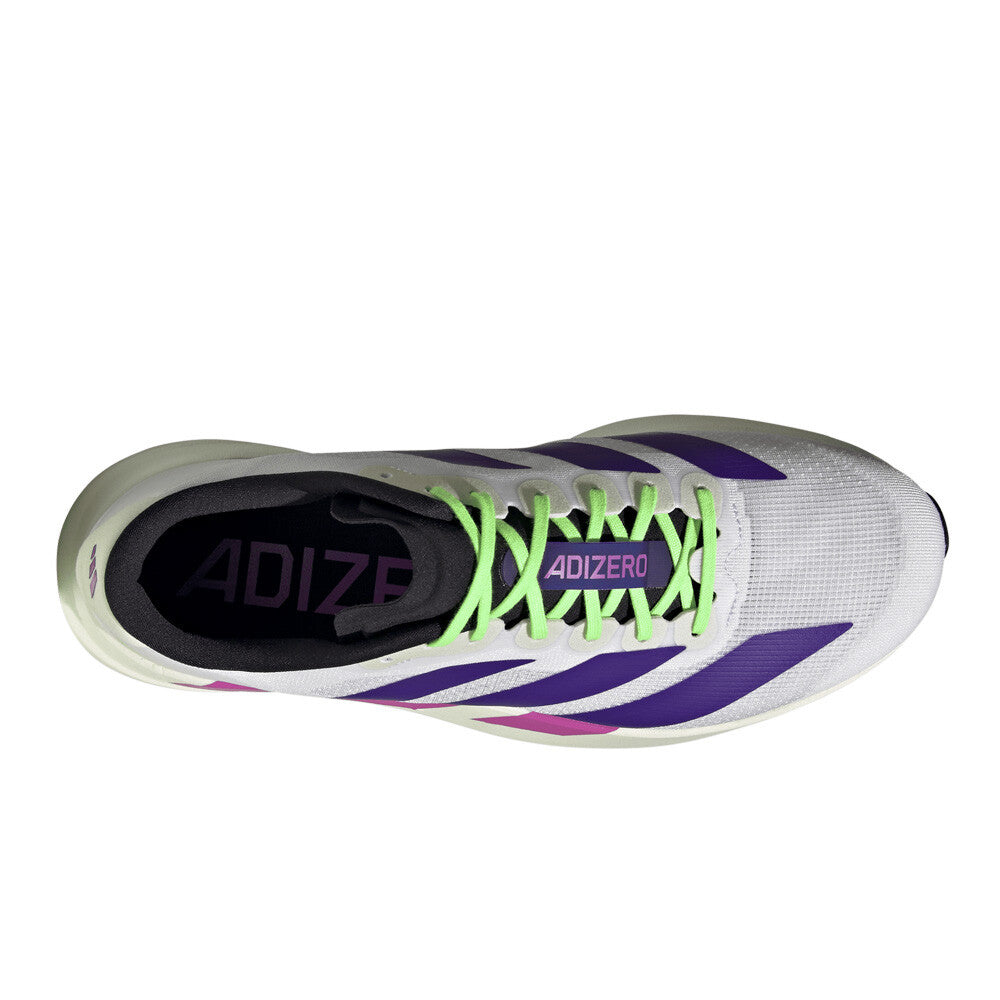 adidas Adizero Evo SL Men's Running Shoes - Cloud White/Collegiate Purple/Lime Burst