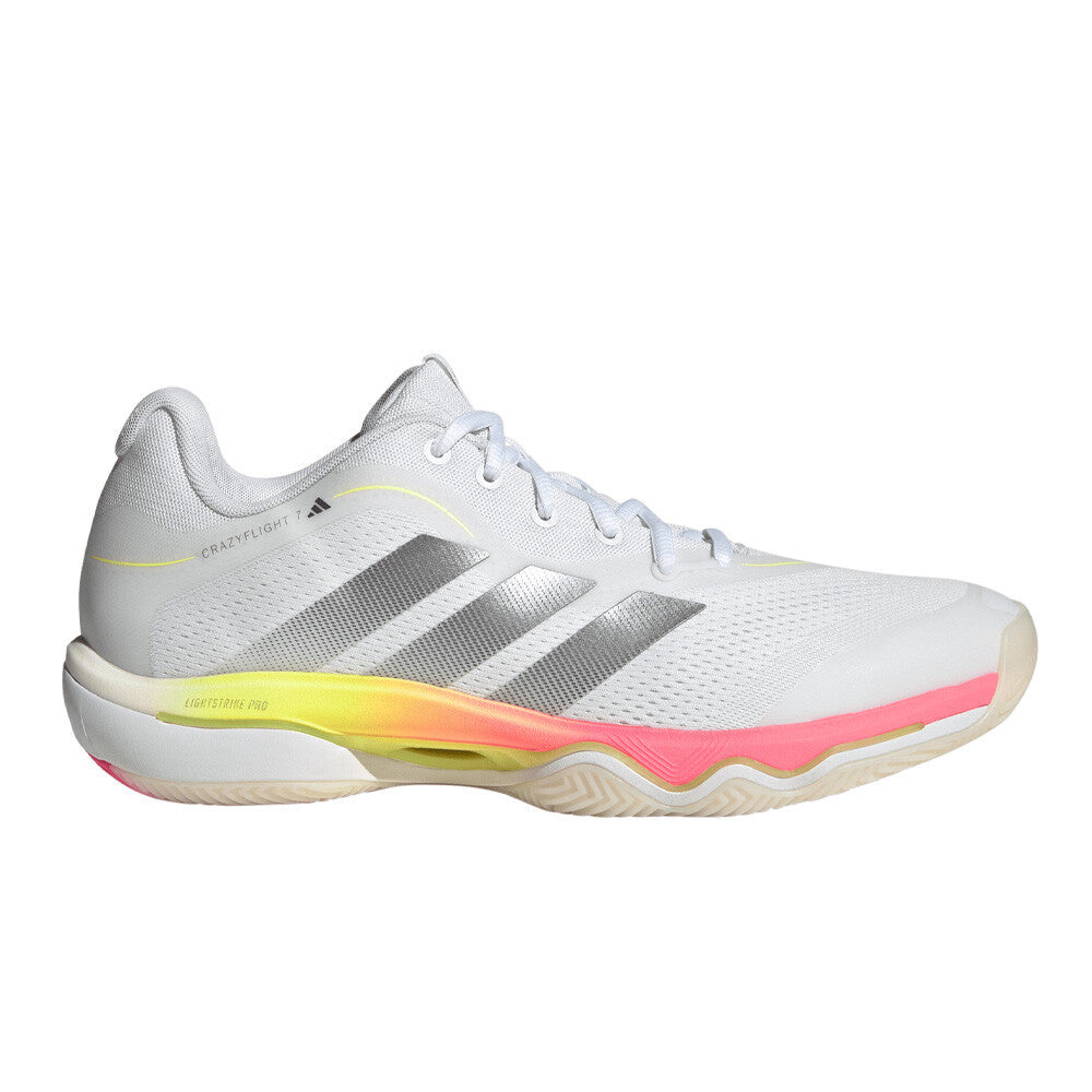 adidas Crazyflight 7 Men's Court Shoes - Cloud White/Iron Metallic/Solar Turbo