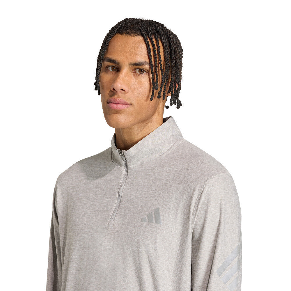 adidas ADI365 Iconic Half-Zip Men's Top - Medium Grey Heather