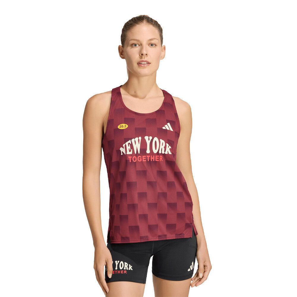 adidas Adizero NYC Women's Tank Top - Shadow Red/Maroon