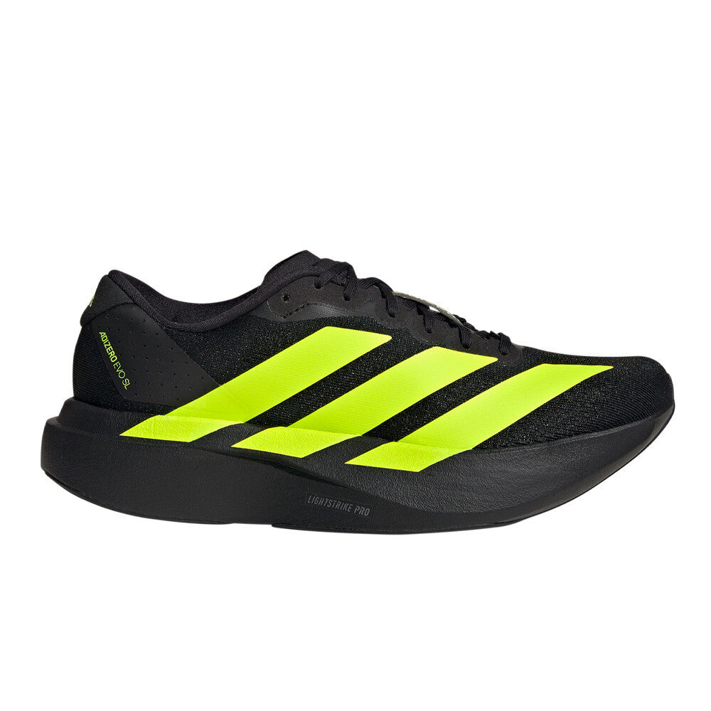 adidas Adizero Evo SL Women's Running Shoes - Core Black/Lucid Lemon/Iron Metallic