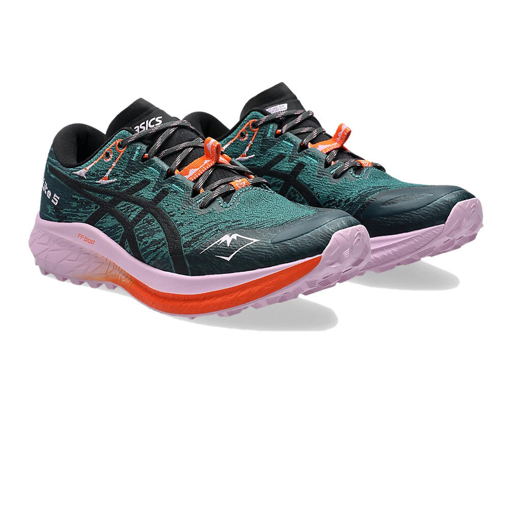 ASICS Fuji Lite 5 Women's Trail Running Shoes - Rainy Lake/Black