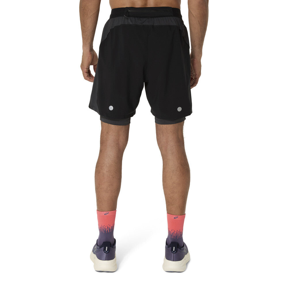 ASICS Road 2-In-1 7 Inch Men's Shorts - Performance Black/Graphite Grey