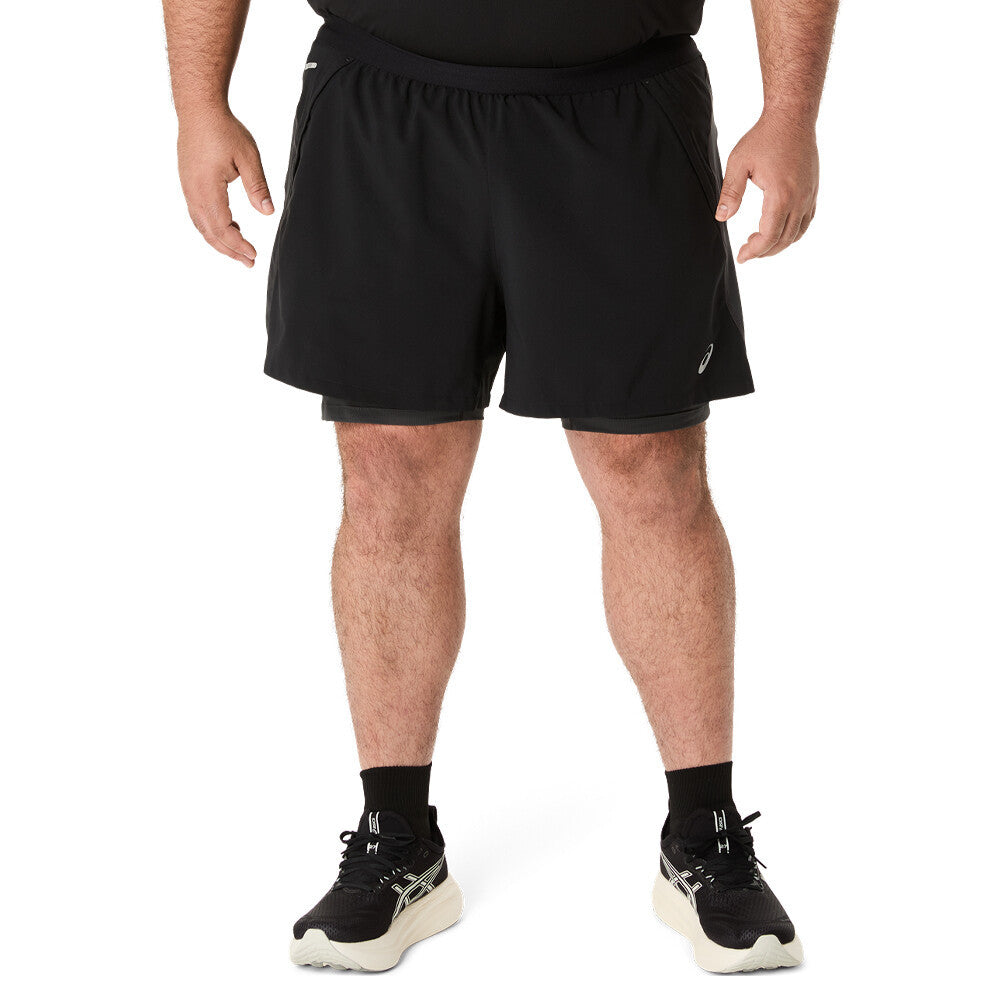 ASICS Road 2N1 5 Inch Men's Shorts - Performance Black/Graphite Grey