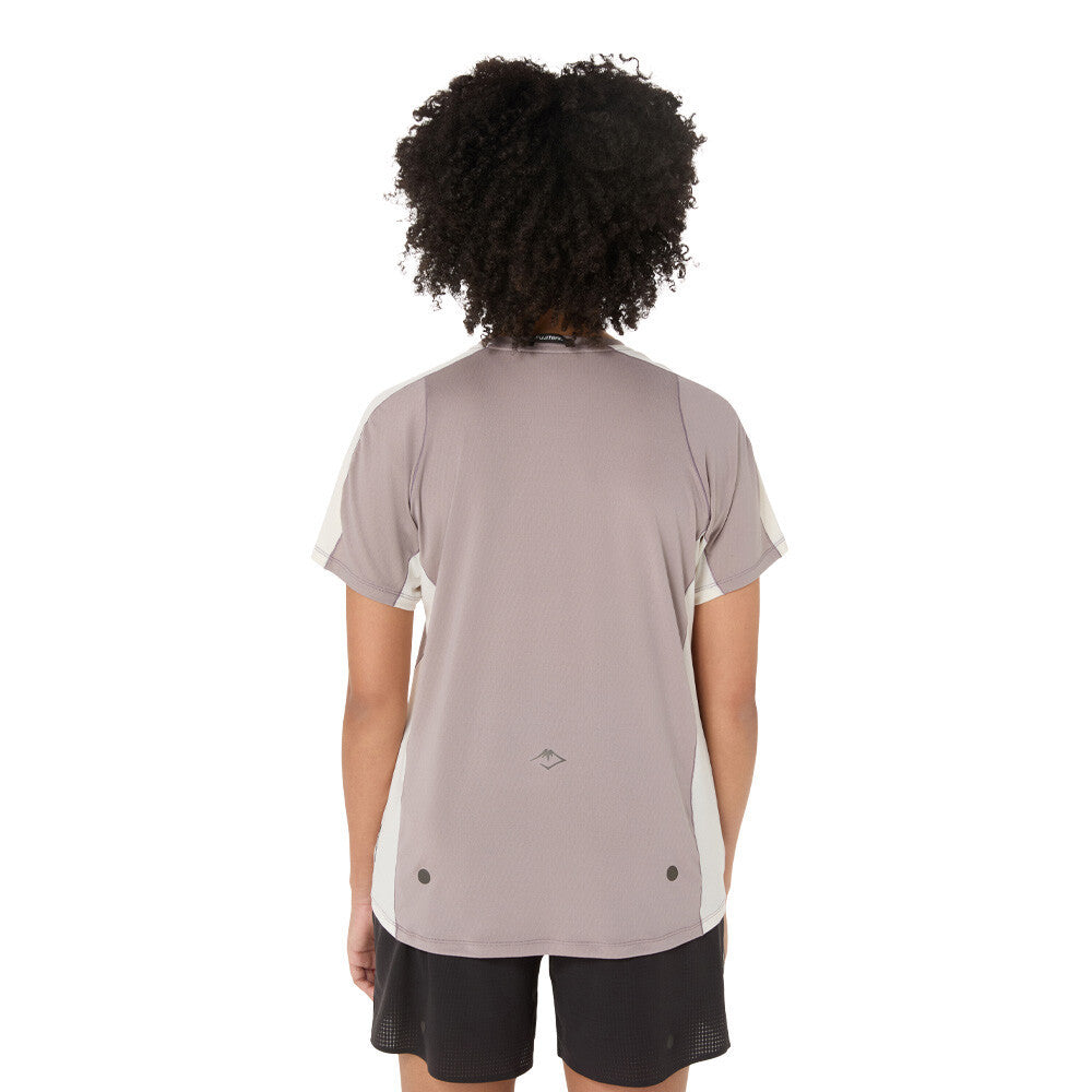 ASICS Fujitrail Elite Women's Running T-Shirt - Rainstorm Grey/Cream