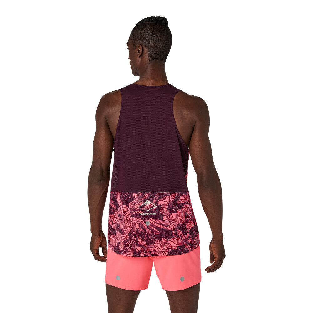 ASICS Fujitrail Men's Trail Running Vest - Blazing Coral/Dark Aubergine