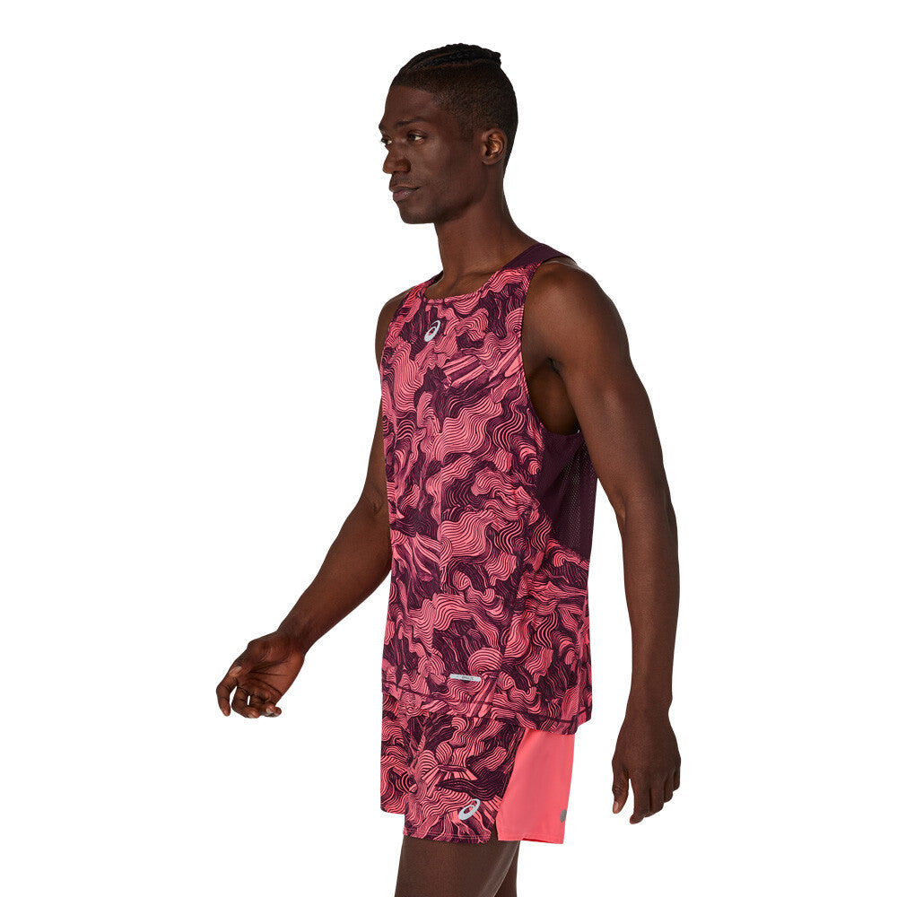 ASICS Fujitrail Men's Trail Running Vest - Blazing Coral/Dark Aubergine