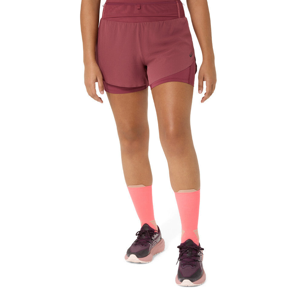 ASICS Fujitrail Elite Women's Running Shorts - Brisket Red