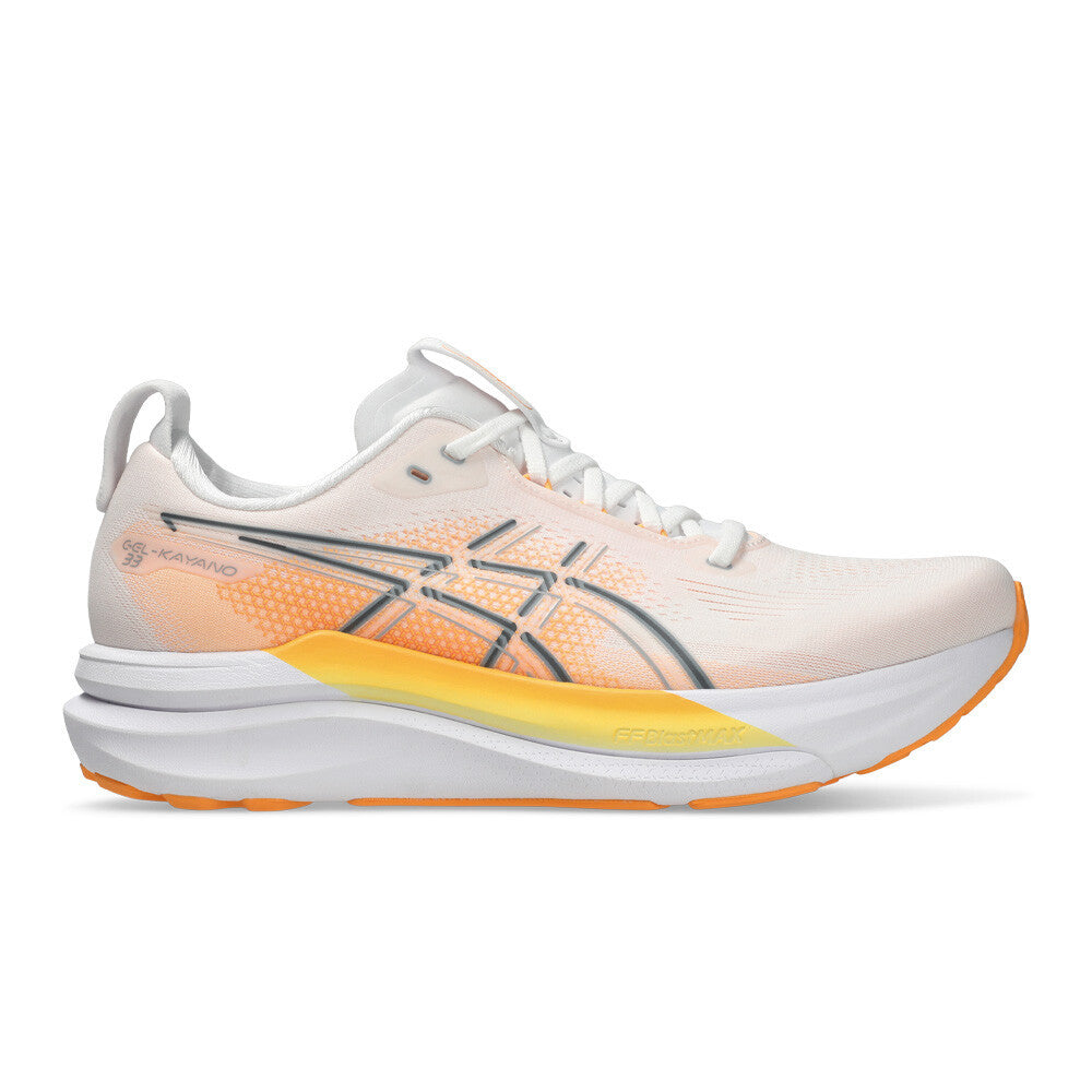 ASICS Gel-Kayano 33 Men's Running Shoes – White/Stadium Orange