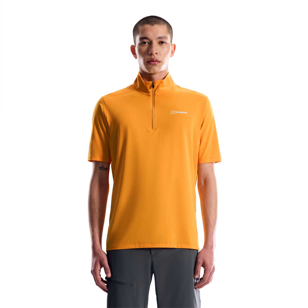 Berghaus Bowburn Tech Half-Zip Men's T-Shirt - Orange