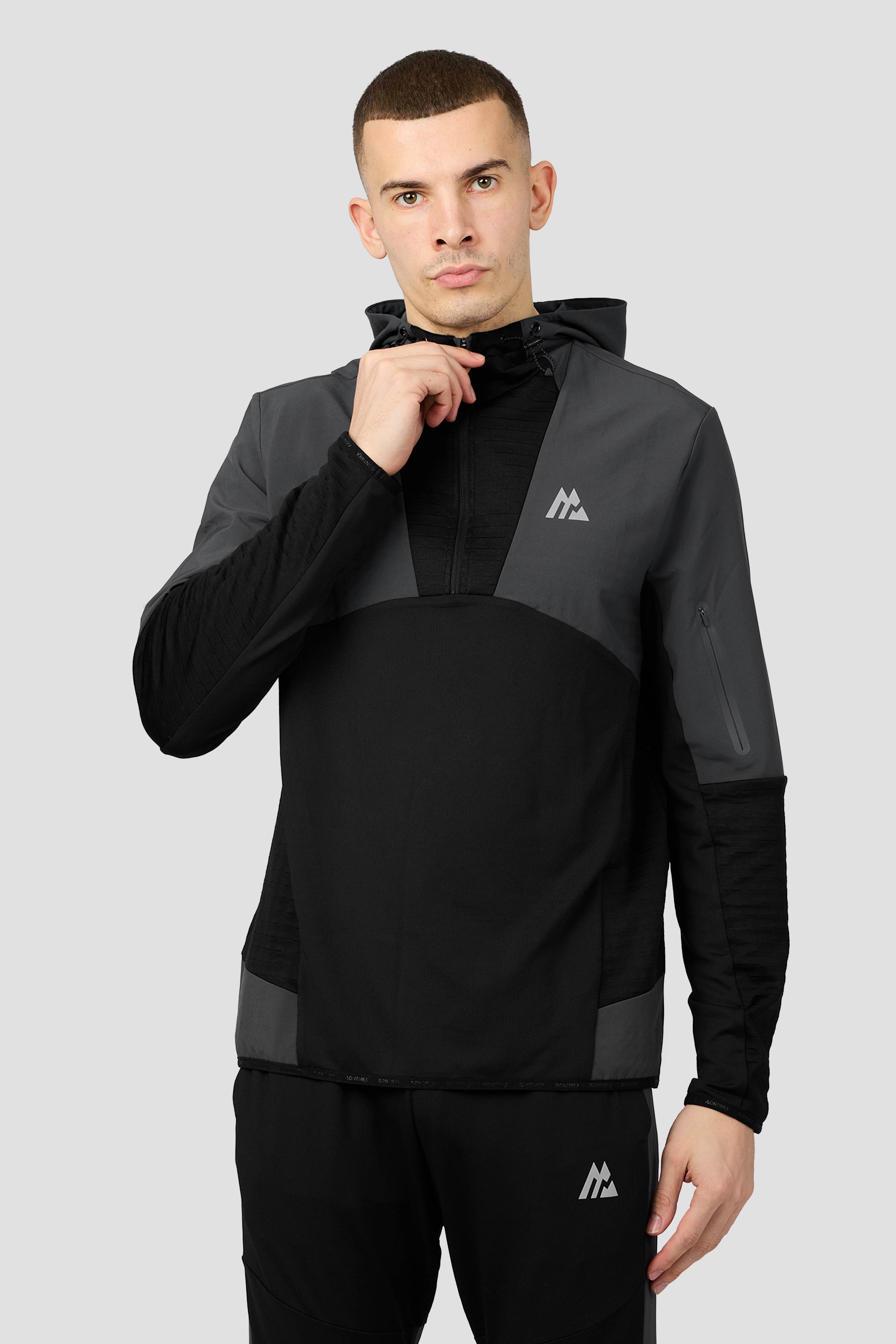 Montirex Zone Hood 1/4 Zip Black, Grey