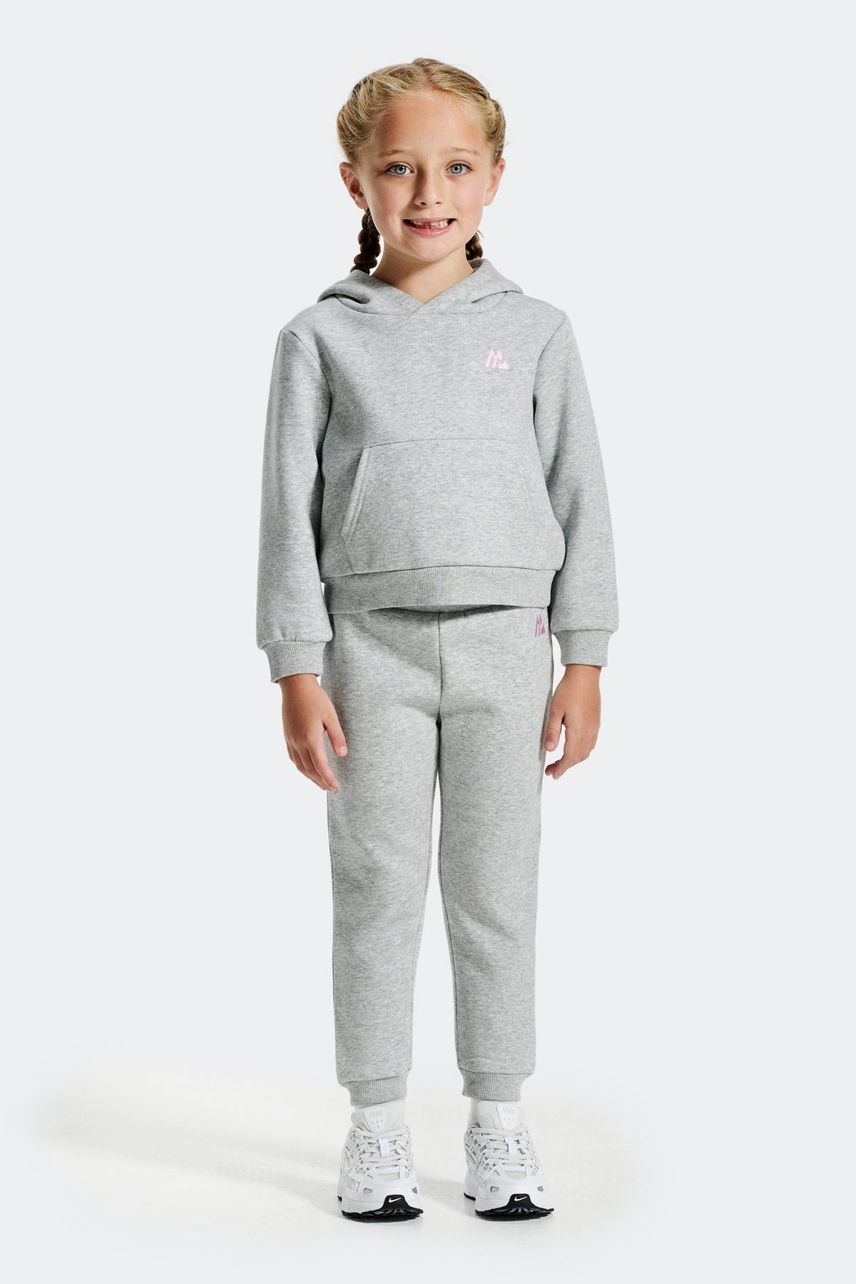 Montirex Infant Girls' Joy Hood/Jogger Set - Grey Marl Candy Floss