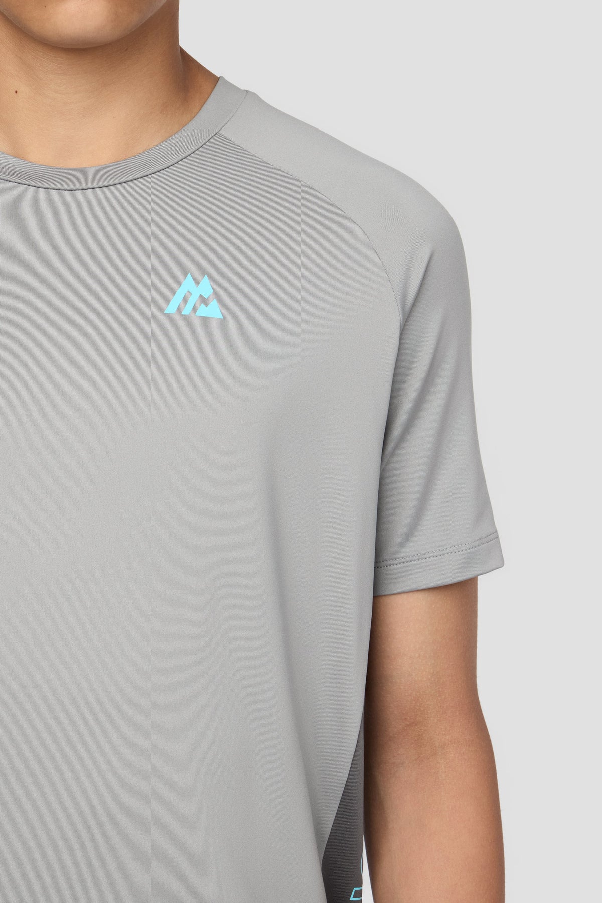 Montirex Junior Optic T-Shirt - Platinum Grey Cement Grey Neon Sky