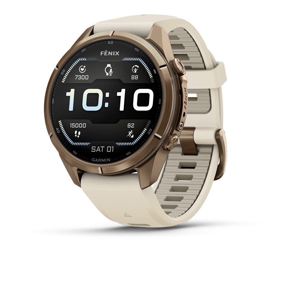 Garmin Fenix 9 Pro Amoled Sapphire (43mm) GPS Watch - Autumn Gold Titanium/Cream