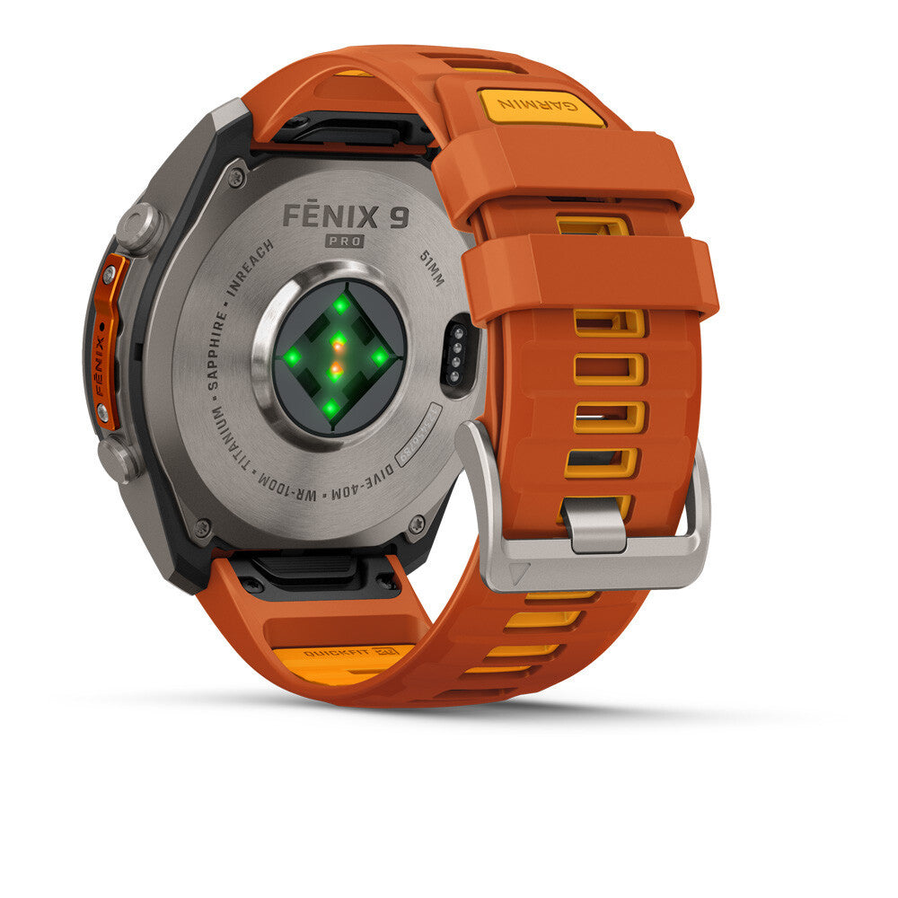 Garmin Fenix 9 Pro inReach Amoled Sapphire (51mm) GPS Watch - Titanium/Autumn Orange