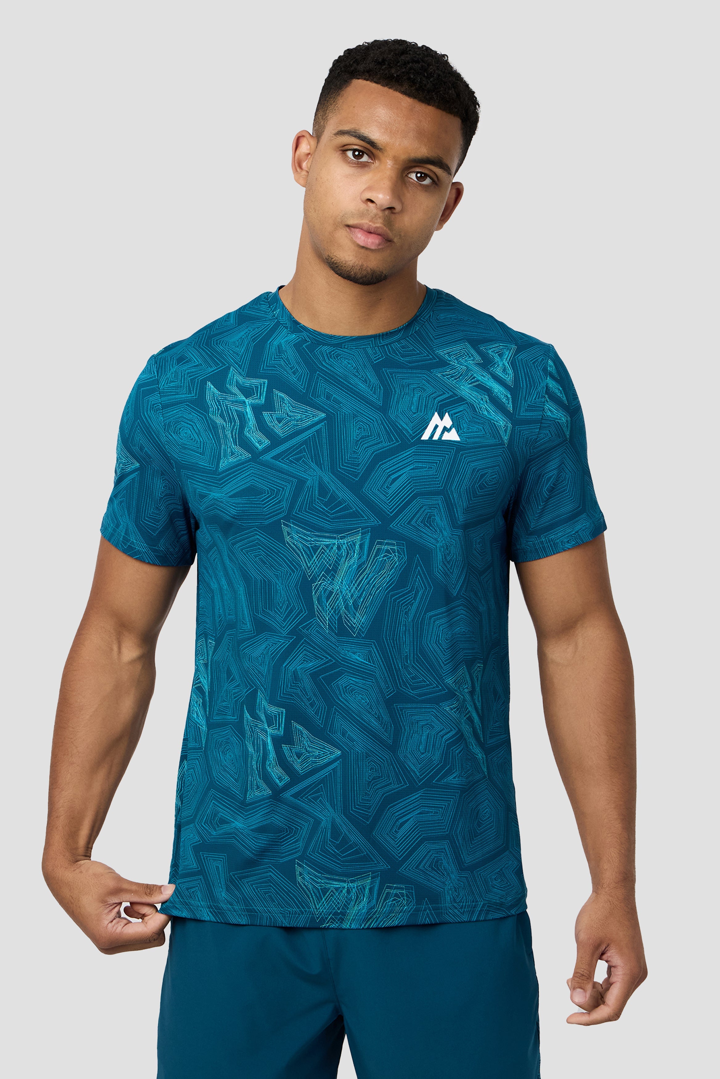 Montirex Geo M Print T-Shirt – Blue