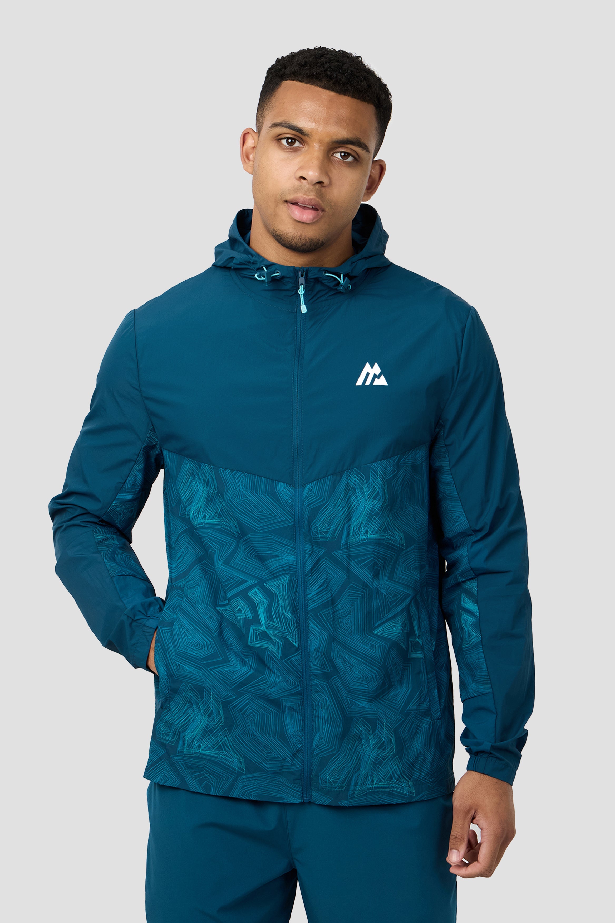 Montirex Geo M Print Windbreaker – Blue