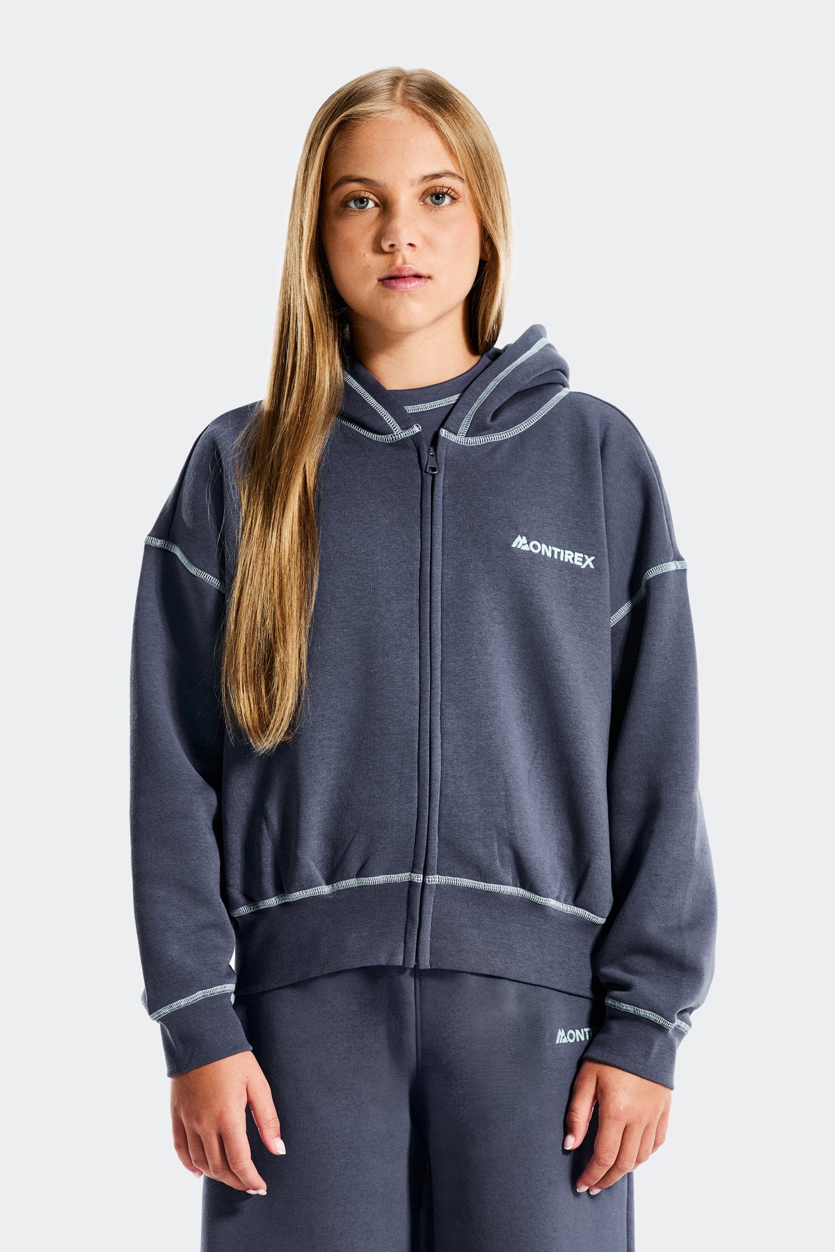 Montirex Girls' Highlight Zip Up Hood - Moonlight Blue
